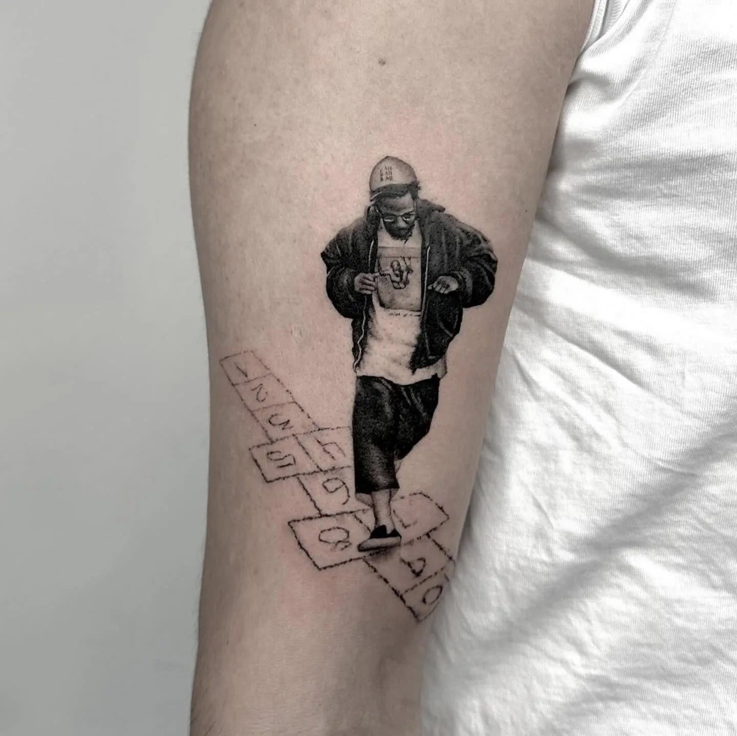 kendrick lamar realistic portrait tattoo