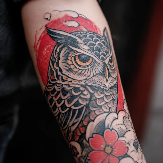 Japanese Owl Tattoo