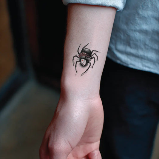 Japanese Spider Wrist Tattoo for Women