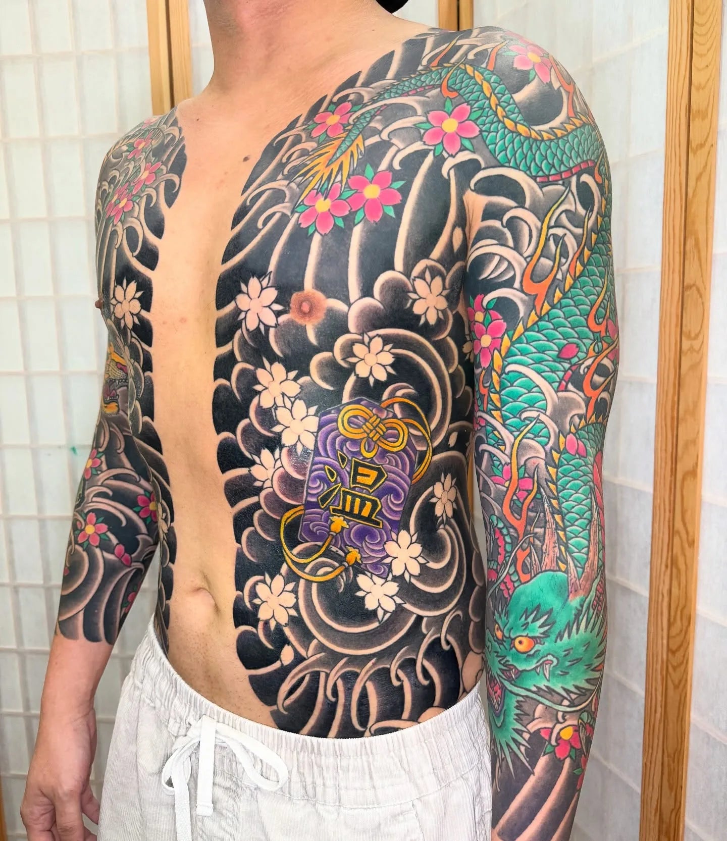 japanese dragon irezumi full body man tattoo