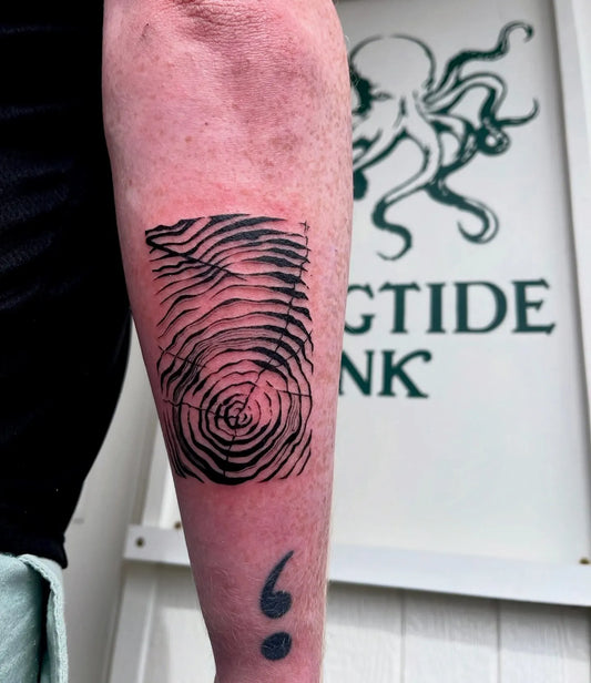 weather satellite map pattern tattoo