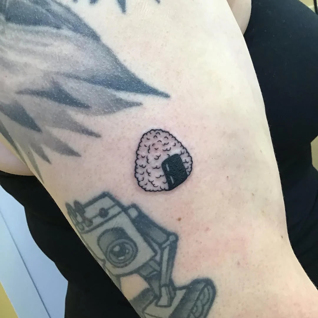 cute rice ball onigiri minimalist food tattoo
