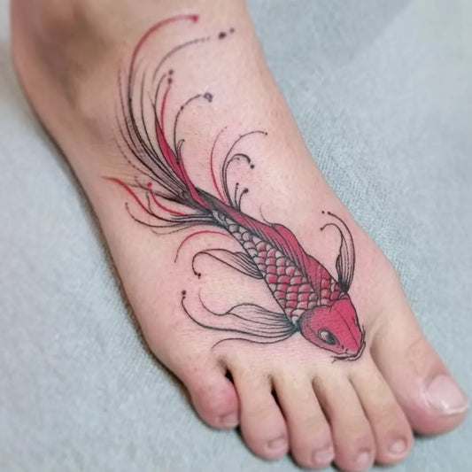 Koi Fish Foot Tattoo
