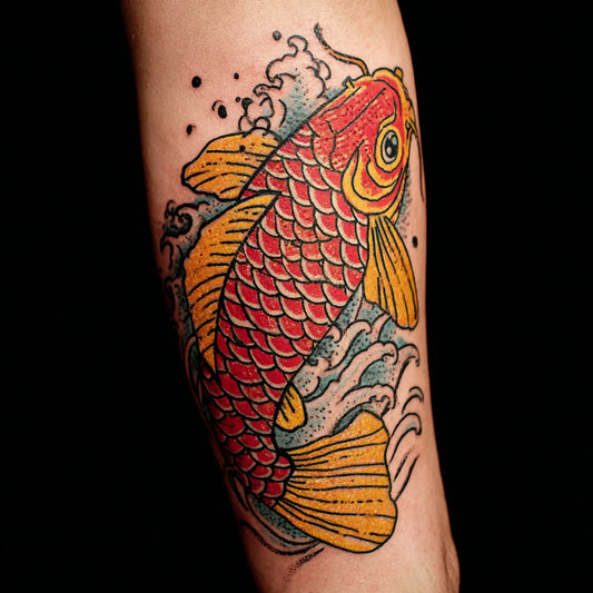 Koi Fish In Water Tattoo