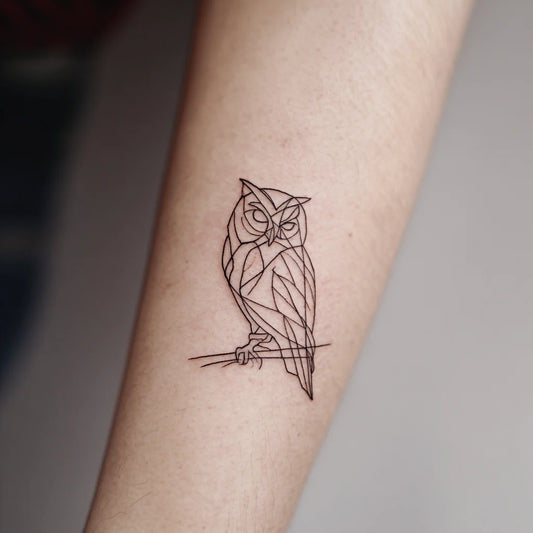 Line Owl Tattoo Minimalist