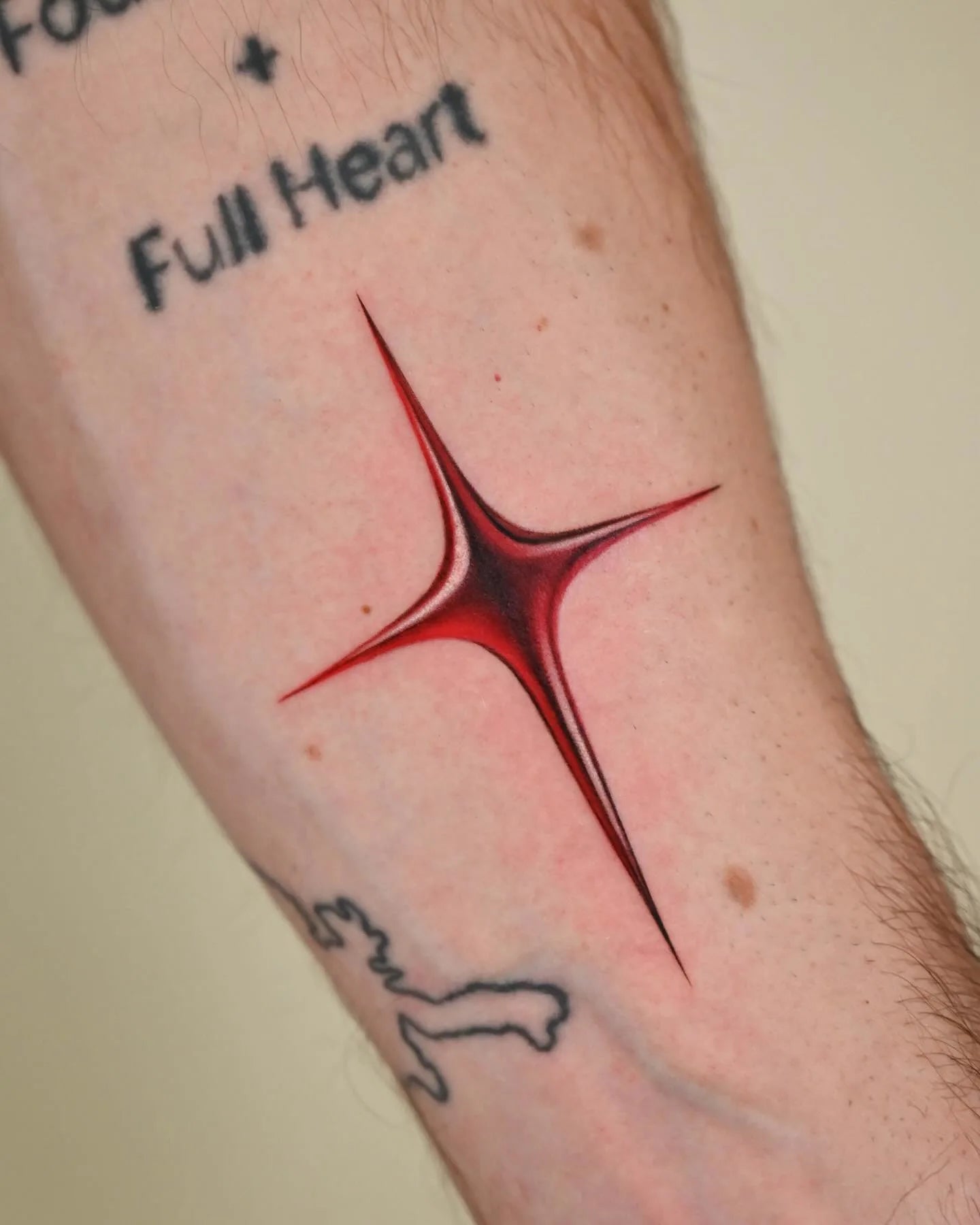 realistic 3d red cross tattoo
