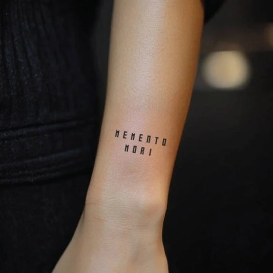 Memento Mori Meaningful Quote Wrist Tattoo for Women