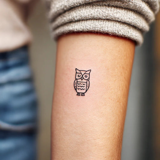 Minimalist Tiny Owl Tattoo