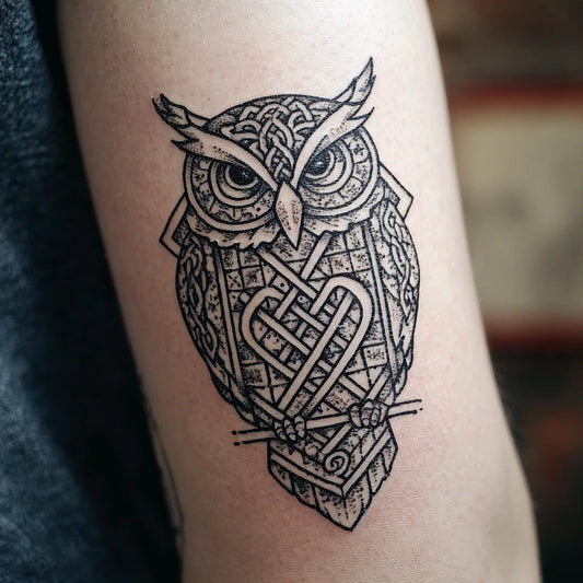 Nordic Celtic Viking Owl Tattoo