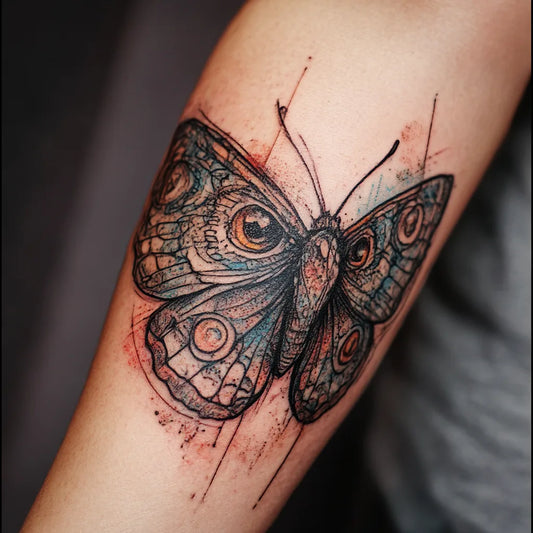 Owl Butterfly Tattoo