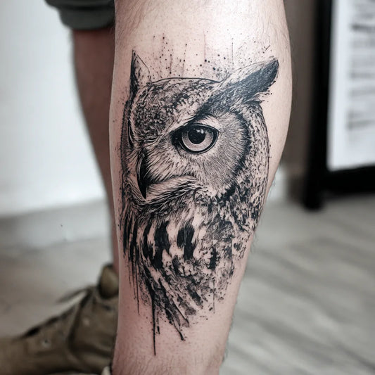 Owl Calf Tattoo