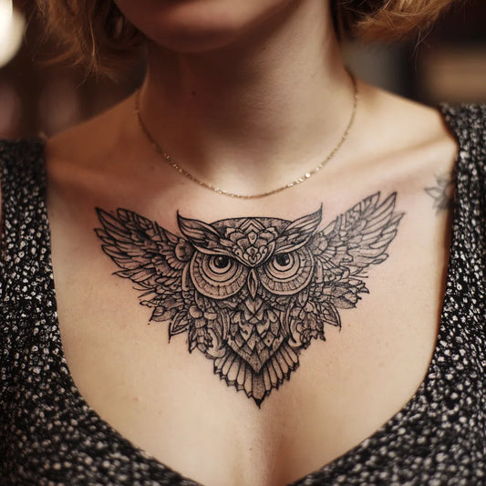 Owl Chest Tattoo Female