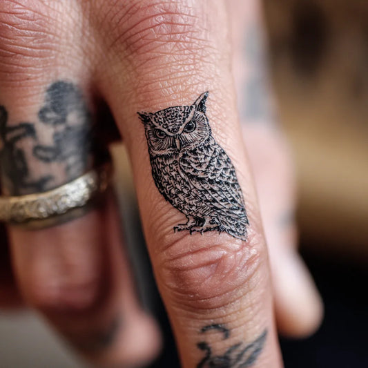 Owl Finger Tattoo
