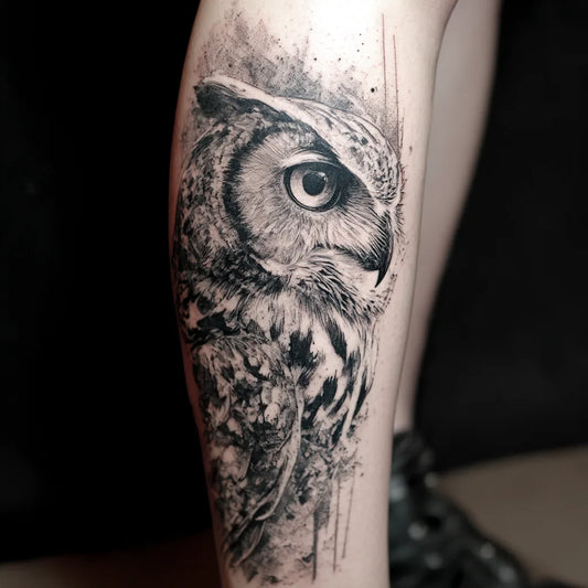 Owl Leg Tattoo