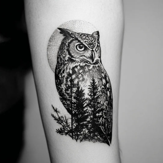 Owl Silhouette Tattoo