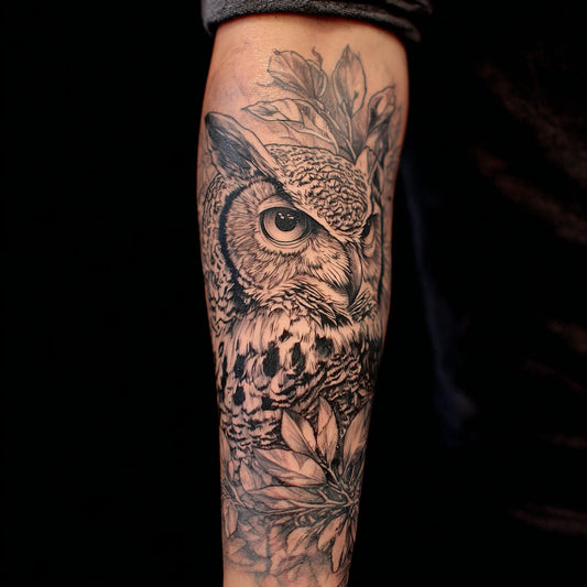 Owl Sleeve Tattoo