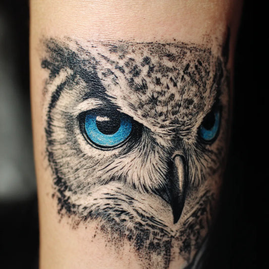 Owl Tattoo Blue Eyes
