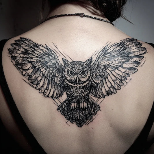 Owl Wings Tattoo Back