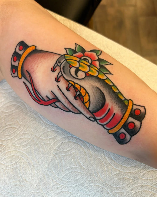 traditional trust no one tattoo