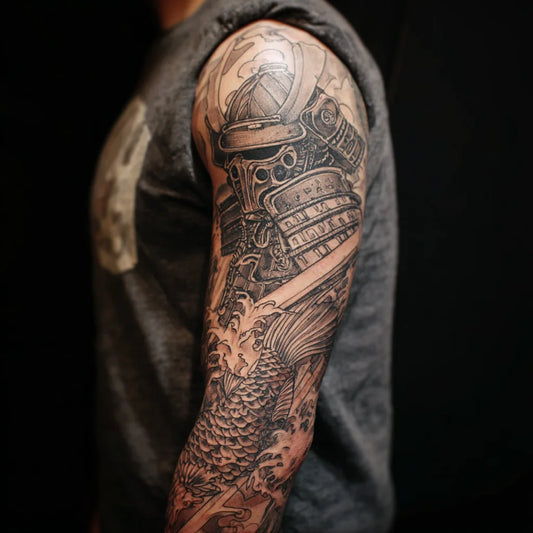Samurai and Koi Fish Tattoo
