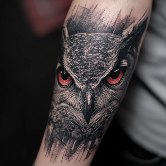 Scary Owl Tattoo
