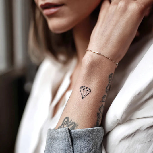 Simple Elegant Diamond Outline Wrist Tattoo for Women