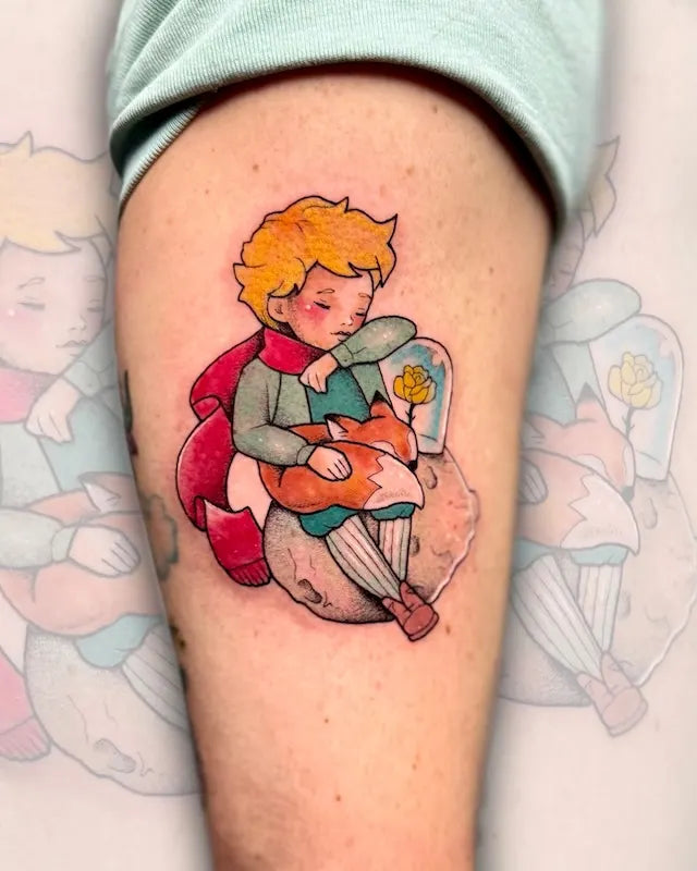colorful little prince tattoo