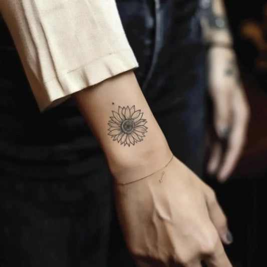 Sunflower Wrist Tattoo for Women