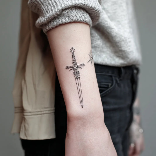 Sword Wrist Tattoo for Women