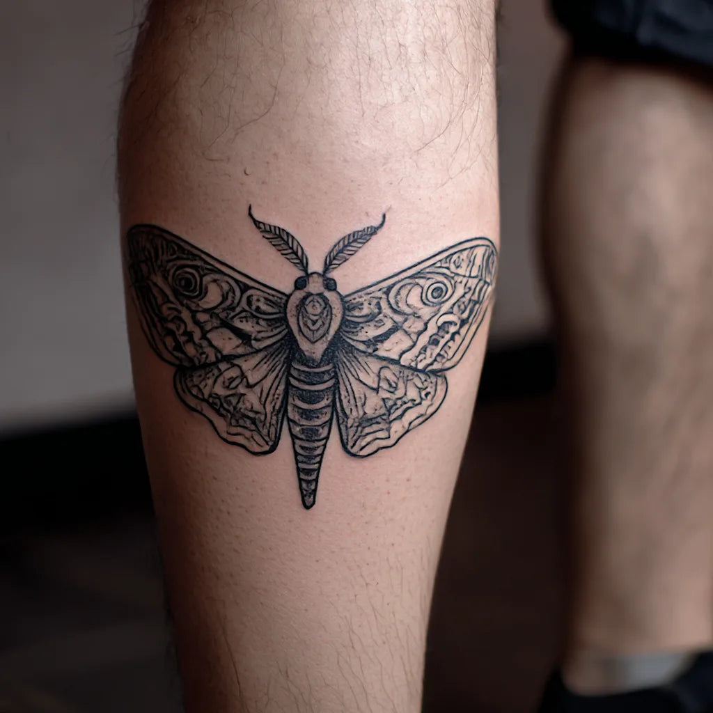 atlas moth silhouette tattoo idea design