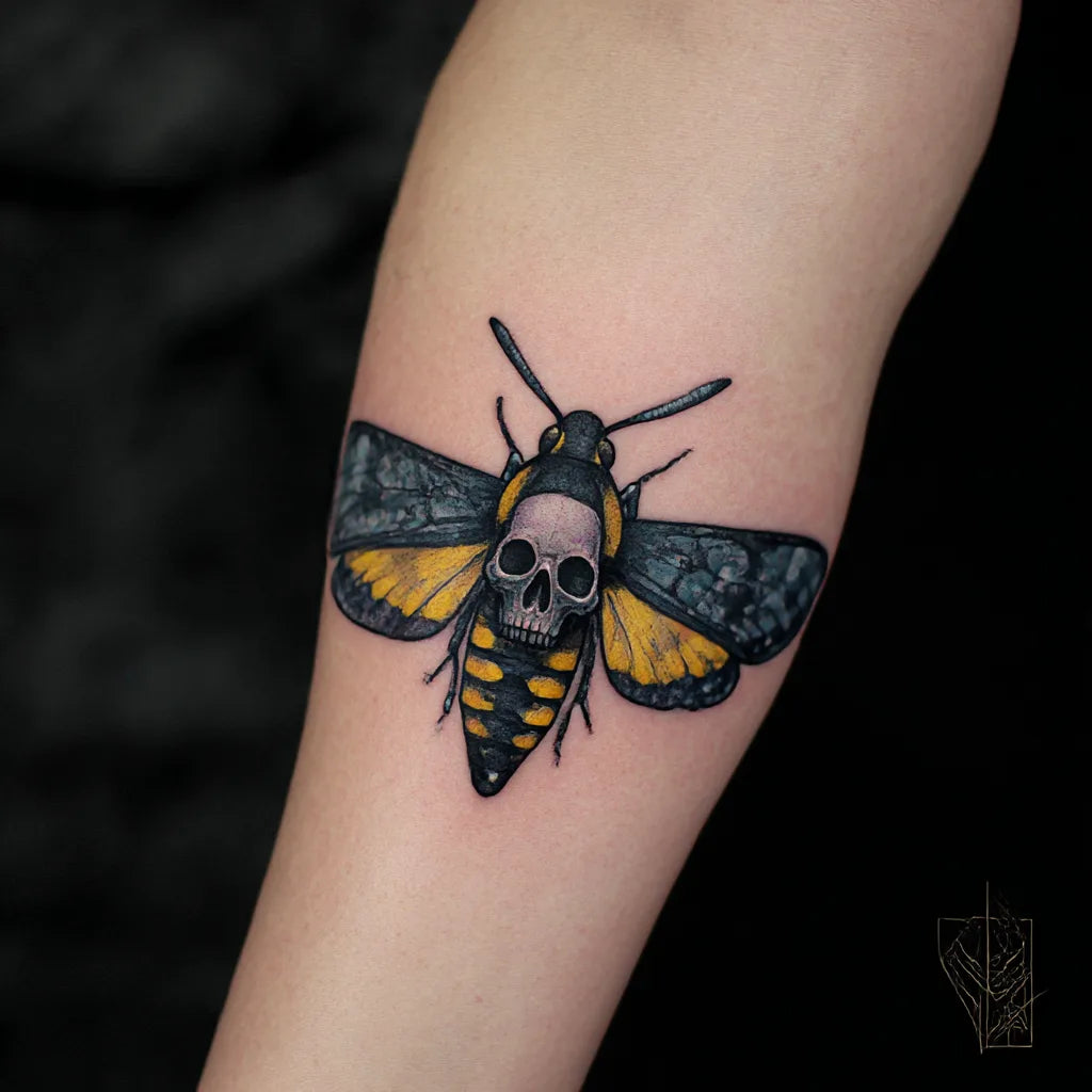 death head hawk moth tattoo idea design