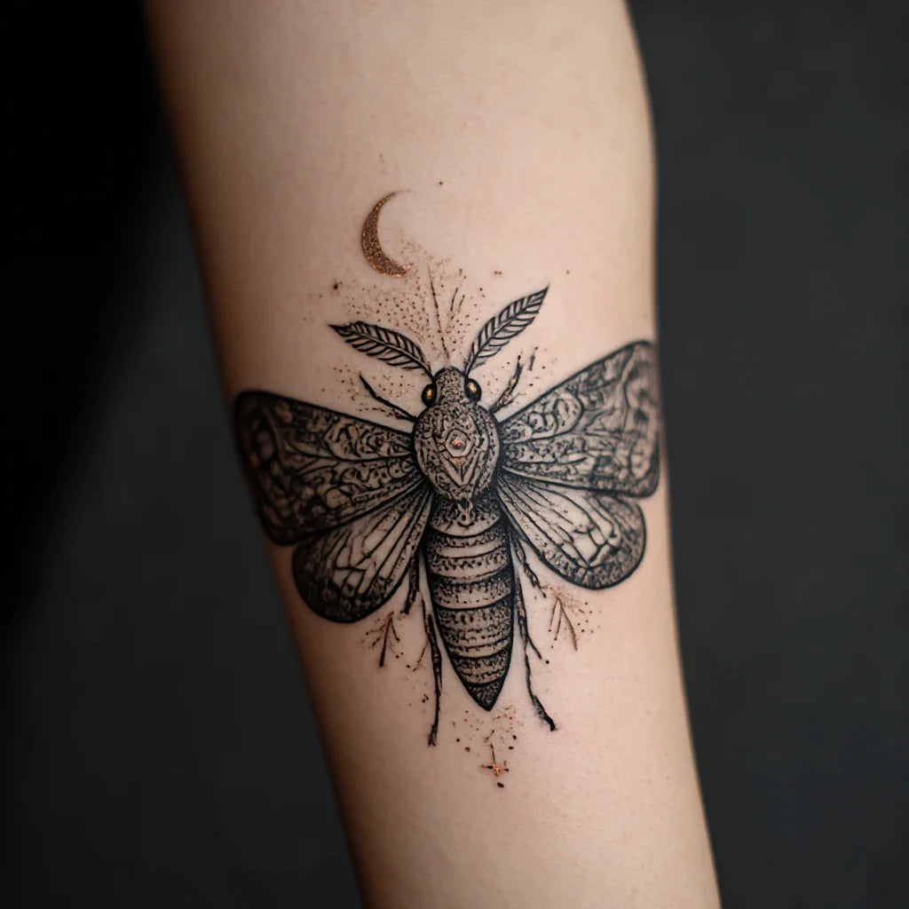 gypsy moth pattern tattoo idea design