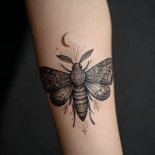 gypsy moth pattern tattoo idea design