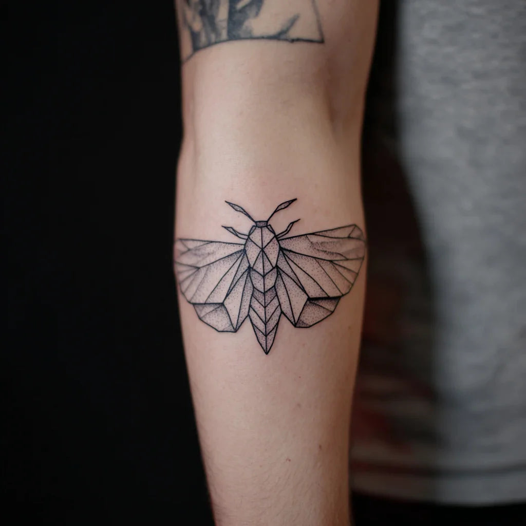 origami moth tattoo idea design
