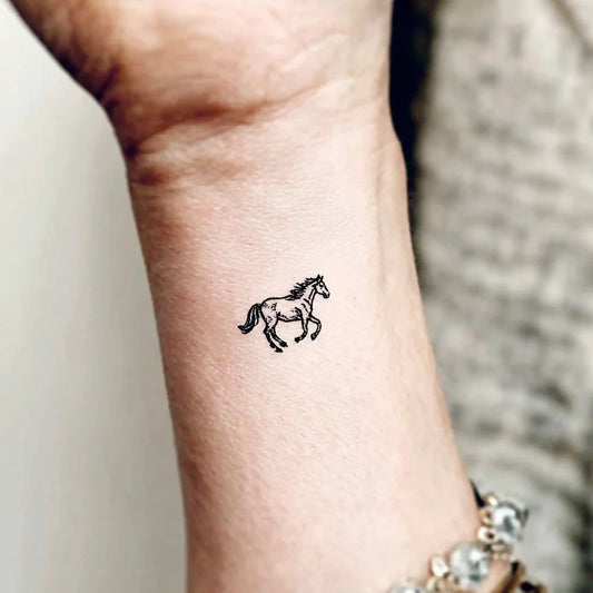 Tiny Horse Wrist Tattoo for Women