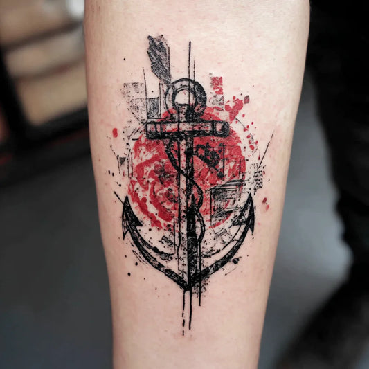 Trash Polka Anchor Tattoo