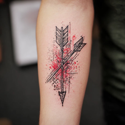 Trash Polka Arrow Tattoo