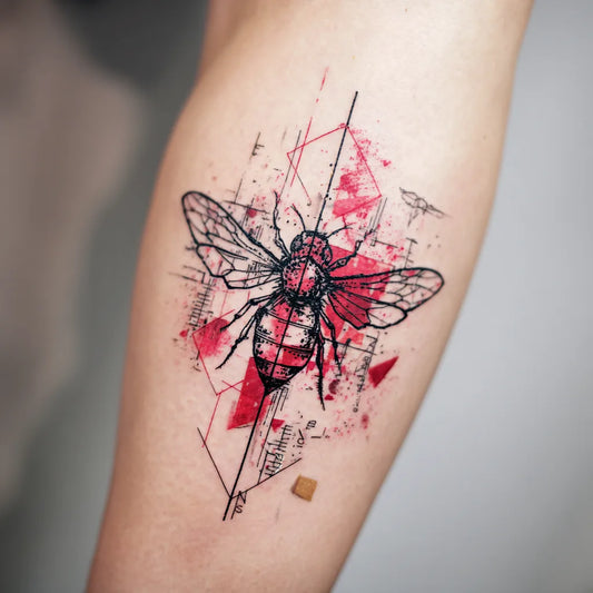 Trash Polka Bee Tattoo