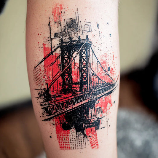 Trash Polka Bridge Tattoo