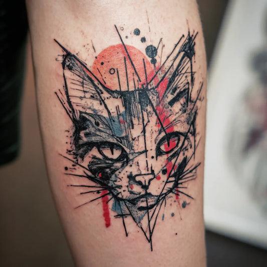 Trash Polka Cat Tattoo