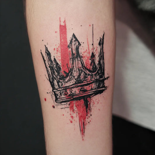 Trash Polka Crown Tattoo