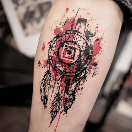 Trash Polka Dreamcatcher Tattoo