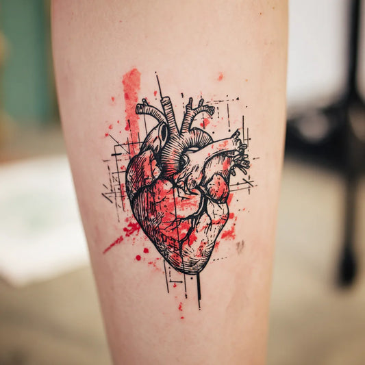 Trash Polka Heart Tattoo