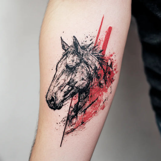 Trash Polka Horse Tattoo