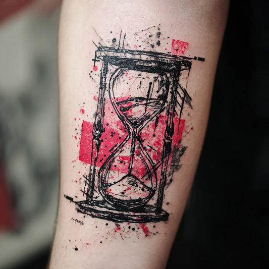 Trash Polka Hourglass Tattoo