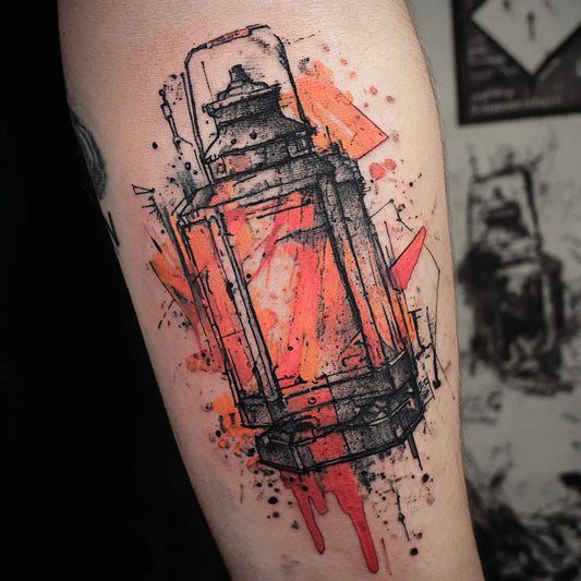 Trash Polka Lantern Tattoo
