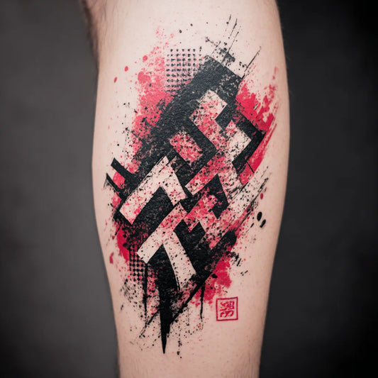 Trash Polka Lettering Tattoo