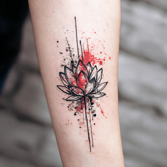 Trash Polka Lotus Tattoo