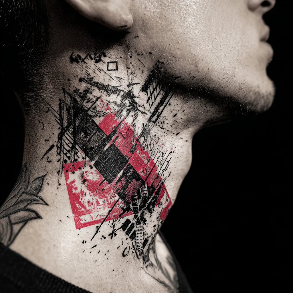 Trash Polka Neck Tattoo