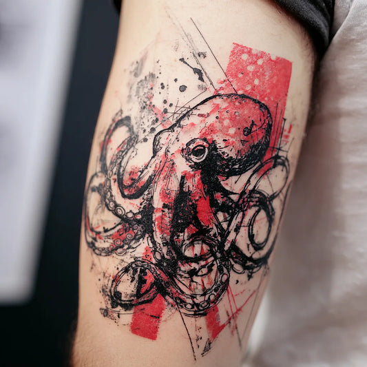 Trash Polka Octopus Tattoo